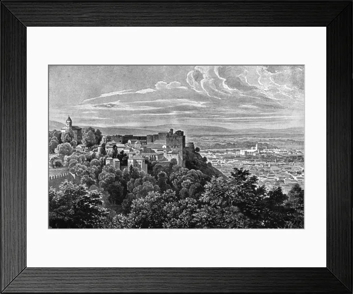 Framed Print : The Alhambra, Granada, Spain, 1902. Artist: Daudet Framed Print : The Alhambra, Granada, Spain, 1902. Artist: Daudet