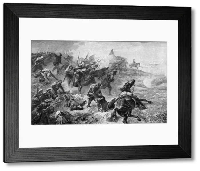Framed Print : Attack of Basque Carlists during the revolt of 1872-1876, (1902) Framed Print : Attack of Basque Carlists during the revolt of 1872-1876, (1902)