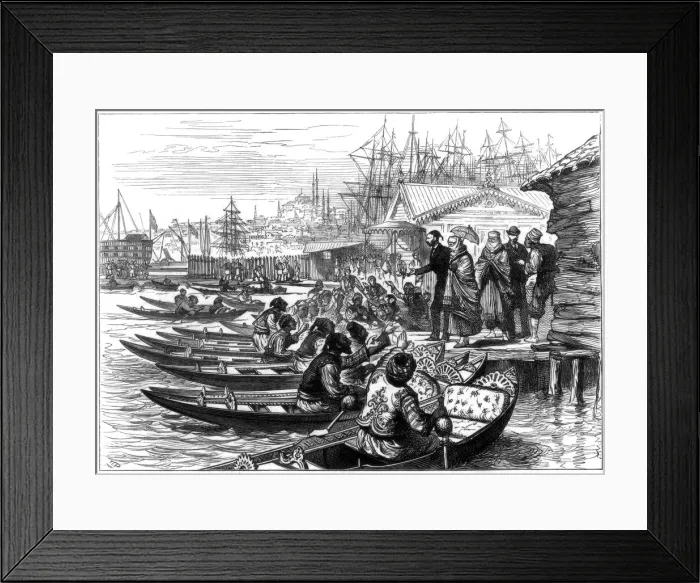 Framed Print : Hiring a Caique, Constantinople, 1877 Framed Print : Hiring a Caique, Constantinople, 1877