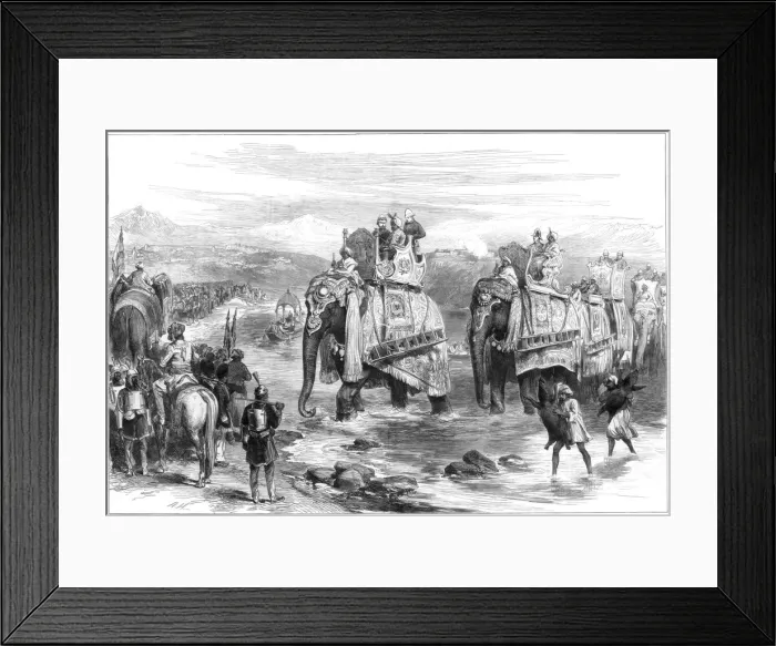 Framed Print : Arrival of the Prince of Wales at Jummoo, Cashmere, 1876 Framed Print : Arrival of the Prince of Wales at Jummoo, Cashmere, 1876
