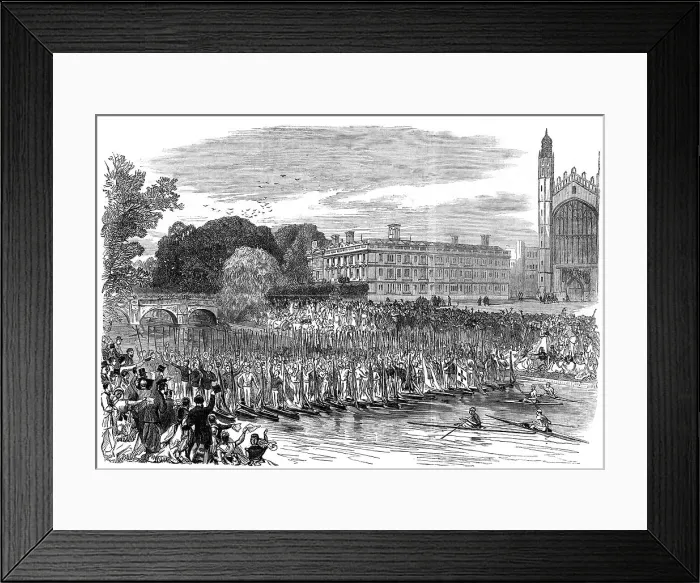 Framed Print : Procession of boats at Cambridge, 1870 Framed Print : Procession of boats at Cambridge, 1870
