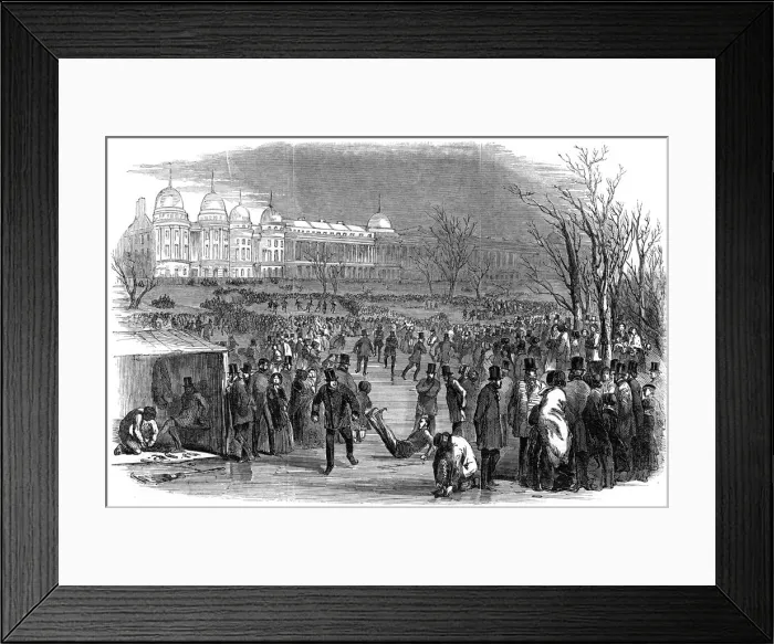 Framed Print : Skating in Regents Park, 1850 Framed Print : Skating in Regents Park, 1850