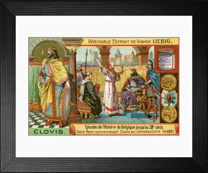Framed Print : Episodes in the history of Belgium up until the 13th century: King Clovis I, (c1900) Framed Print : Episodes in the history of Belgium up until the 13th century: King Clovis I, (c1900)