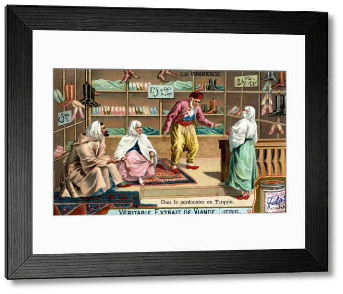 Framed Print : At a shoemakers in Turkey, c1900 Framed Print : At a shoemakers in Turkey, c1900