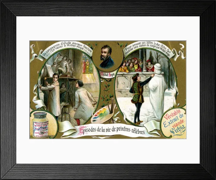 Framed Print : Episodes of the Life of Famous Painters: Michelangelo, (c1900) Framed Print : Episodes of the Life of Famous Painters: Michelangelo, (c1900)