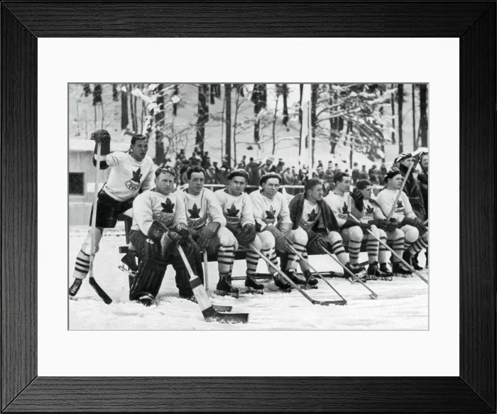 Framed Print : Canadian ice hockey team, Winter Olympic Games, Garmisch-Partenkirchen, Germany, 1936 Framed Print : Canadian ice hockey team, Winter Olympic Games, Garmisch-Partenkirchen, Germany, 1936