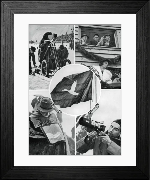 Framed Print : The media in action, Winter Olympic Games, Garmisch-Partenkirchen, Germany, 1936 Framed Print : The media in action, Winter Olympic Games, Garmisch-Partenkirchen, Germany, 1936