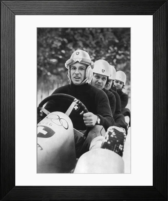 Framed Print : Swiss four man bobsleigh team, Winter Olympic Games, Garmisch-Partenkirchen, Germany, 1936 Framed Print : Swiss four man bobsleigh team, Winter Olympic Games, Garmisch-Partenkirchen, Germany, 1936