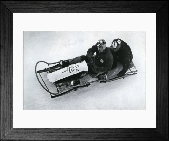 Framed Print : American two man bobsleigh team, German winter olympic games, 1936 Framed Print : American two man bobsleigh team, German winter olympic games, 1936