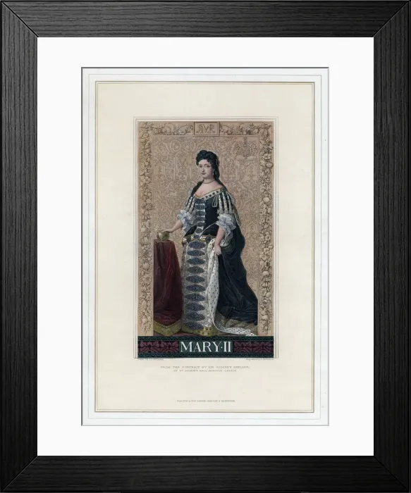 Framed Print : Mary II, Queen of England, Scotland and Ireland. Artist: R Anderson Framed Print : Mary II, Queen of England, Scotland and Ireland. Artist: R Anderson
