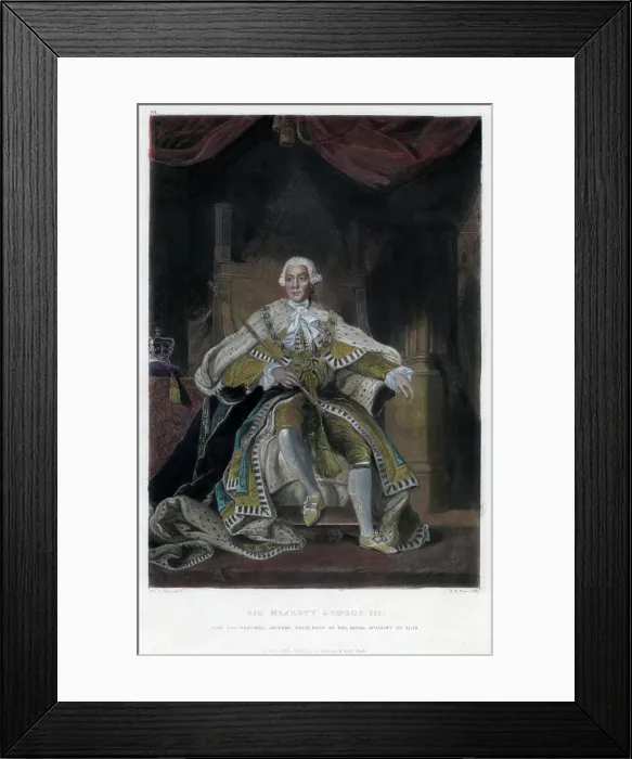 Framed Print : George III, King of Great Britain and Ireland, (1836). Artist: Samuel William Reynolds Framed Print : George III, King of Great Britain and Ireland, (1836). Artist: Samuel William Reynolds
