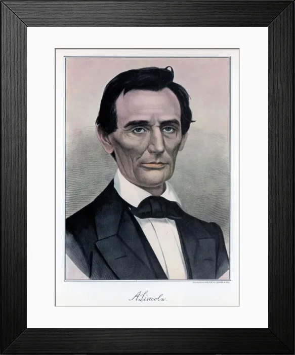 Framed Print : Abraham Lincoln, sixteenth President of the United States, 19th century. Artist: Currier and Ives Framed Print : Abraham Lincoln, sixteenth President of the United States, 19th century. Artist: Currier and Ives
