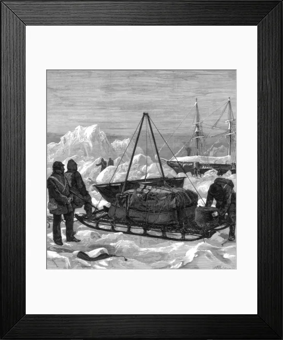 Framed Print : Preparing to start on a sledge trip in the Arctic, 1875. Artist: W Palmer Framed Print : Preparing to start on a sledge trip in the Arctic, 1875. Artist: W Palmer