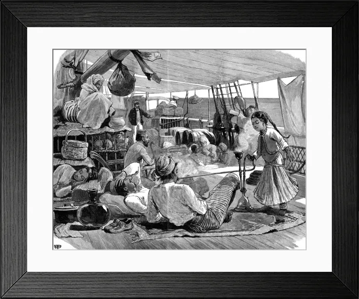 Framed Print : Third class on board the Kilwa, Brindisi to Burma, 1886 Framed Print : Third class on board the Kilwa, Brindisi to Burma, 1886