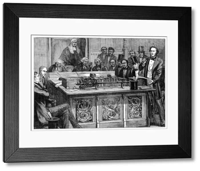 Framed Print : Mr Gladstone attacking Mr Disraelis first budget, 1852 Framed Print : Mr Gladstone attacking Mr Disraelis first budget, 1852