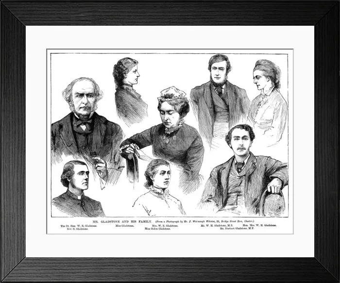 Framed Print : Mr Gladstone and his Family, 19th century Framed Print : Mr Gladstone and his Family, 19th century