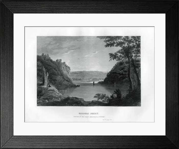 Framed Print : Harpers Ferry, junction of the Shenandoah and Potomac rivers, West Virginia, USA, 1855 Framed Print : Harpers Ferry, junction of the Shenandoah and Potomac rivers, West Virginia, USA, 1855