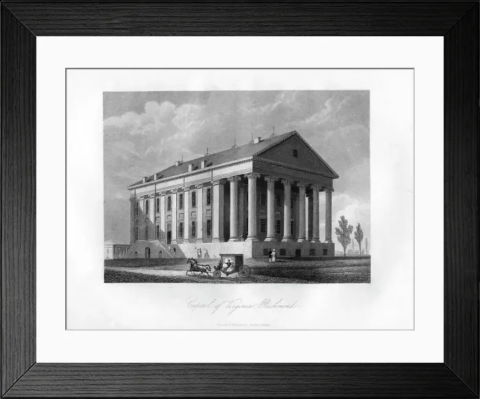 Framed Print : Capitol of Virginia, Richmond, USA, 1855