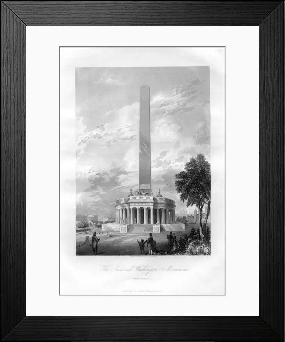 Framed Print : The National Washington Monument, Washington DC, USA, 1855. Artist: AC Warren Framed Print : The National Washington Monument, Washington DC, USA, 1855. Artist: AC Warren