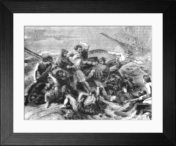 Framed Print : Shipwreck of Prince William, son of Henry I, 1120, (19th century) Framed Print : Shipwreck of Prince William, son of Henry I, 1120, (19th century)