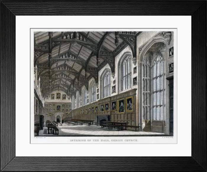 Framed Print : Interior of Christ Church Hall, Oxford University, c1830s. Artist: JH Le Keux Framed Print : Interior of Christ Church Hall, Oxford University, c1830s. Artist: JH Le Keux