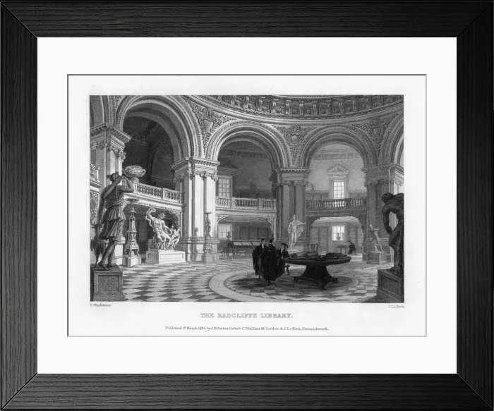Framed Print : Interior of the Radcliffe Library, Oxford University, 1835. Artist: John Le Keux Framed Print : Interior of the Radcliffe Library, Oxford University, 1835. Artist: John Le Keux