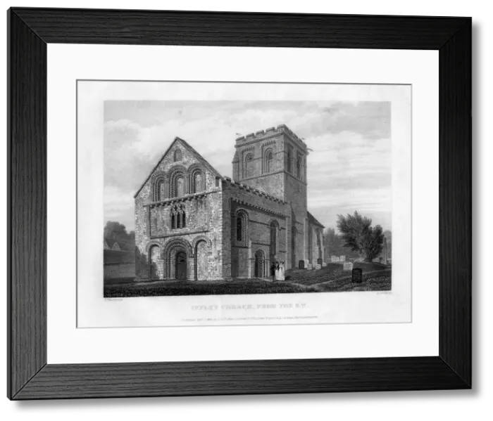 Framed Print : Iffley Church from the south-west, Oxfordford, 1834. Artist: John Le Keux Framed Print : Iffley Church from the south-west, Oxfordford, 1834. Artist: John Le Keux