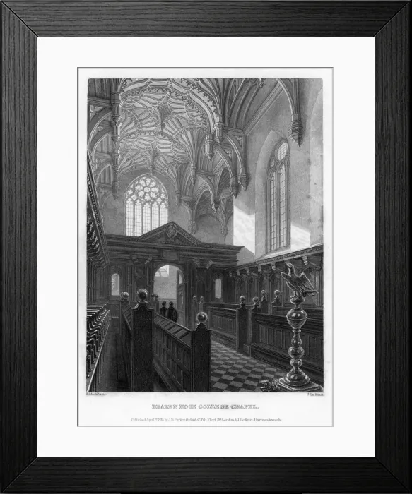 Framed Print : Brazen Nose (Brasenose) College Chapel, Oxford University, 1835. Artist: John Le Keux Framed Print : Brazen Nose (Brasenose) College Chapel, Oxford University, 1835. Artist: John Le Keux