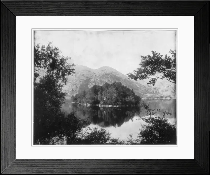 Framed Print : Ellens Isle, Loch Katrine, Scotland, late 19th century. Artist: John L Stoddard Framed Print : Ellens Isle, Loch Katrine, Scotland, late 19th century. Artist: John L Stoddard