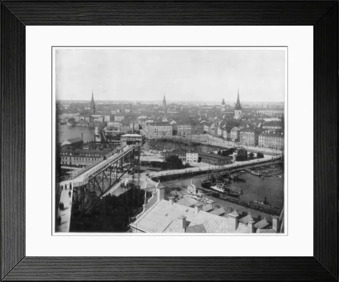 Framed Print : Panorama of Stockholm, Sweden, late 19th century. Artist: John L Stoddard Framed Print : Panorama of Stockholm, Sweden, late 19th century. Artist: John L Stoddard