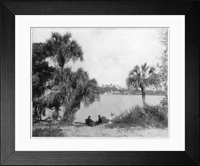 Framed Print : Indian River, Florida, late 19th century. Artist: John L Stoddard