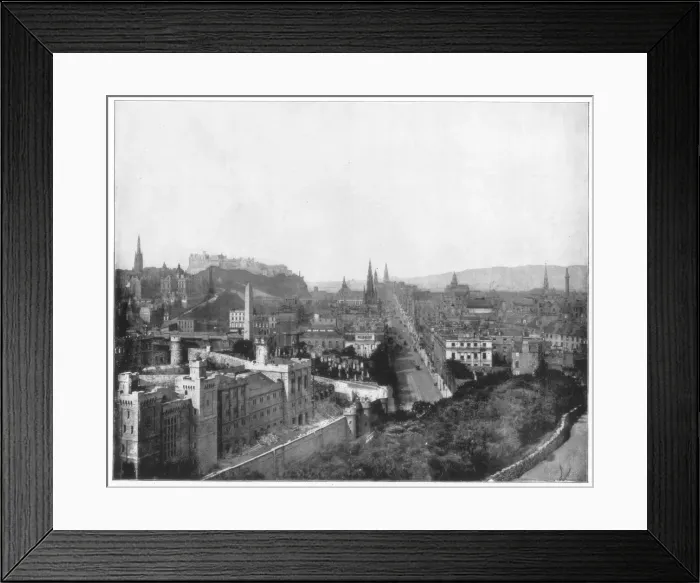 Framed Print : Edinburgh and Scotts Monument, late 19th century. Artist: John L Stoddard Framed Print : Edinburgh and Scotts Monument, late 19th century. Artist: John L Stoddard
