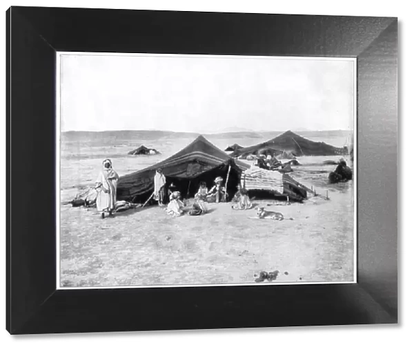 Caravan camp, Sahara Desert, late 19th century. Artist: John L Stoddard