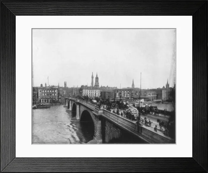 Framed Print : London Bridge, London, late 19th century. Artist: John L Stoddard Framed Print : London Bridge, London, late 19th century. Artist: John L Stoddard