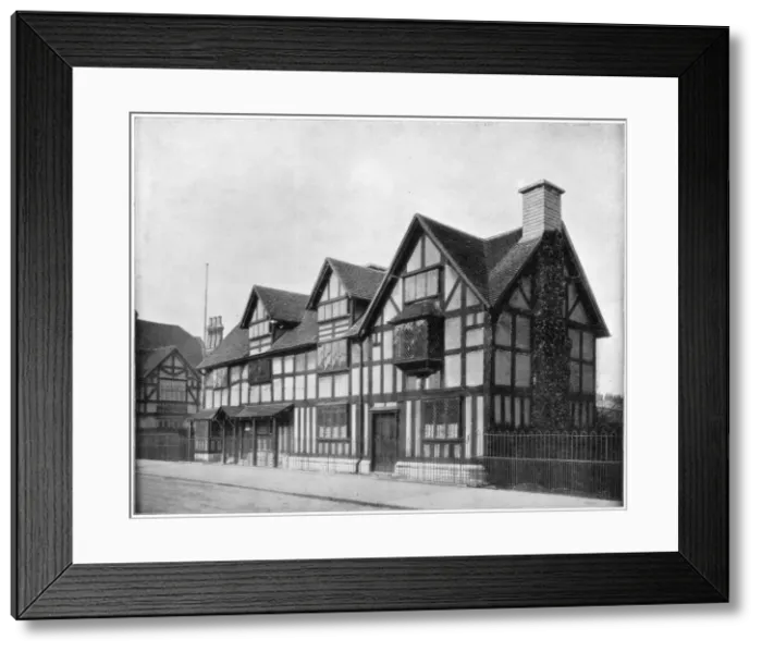 Framed Print : William Shakespeares house, Stratford-upon-Avon, Warwickshire, late 19th century. Artist: John L Stoddard Framed Print : William Shakespeares house, Stratford-upon-Avon, Warwickshire, late 19th century. Artist: John L Stoddard