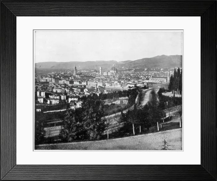 Framed Print : Panorama of Florence, Italy, late 19th century. Artist: John L Stoddard Framed Print : Panorama of Florence, Italy, late 19th century. Artist: John L Stoddard