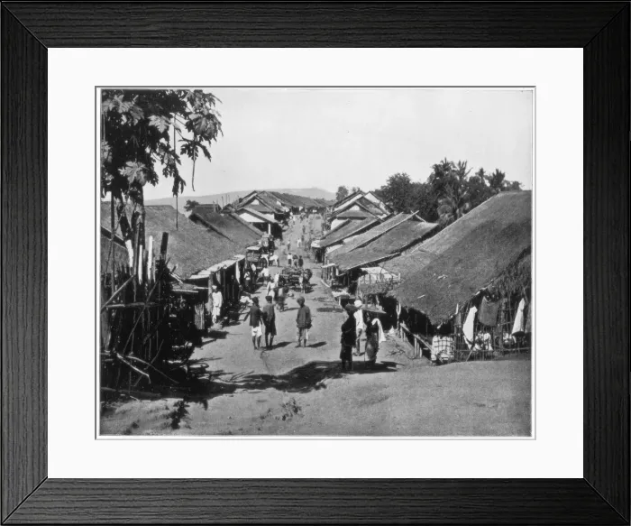 Framed Print : Village near Calcutta, India, late 19th century. Artist: John L Stoddard Framed Print : Village near Calcutta, India, late 19th century. Artist: John L Stoddard