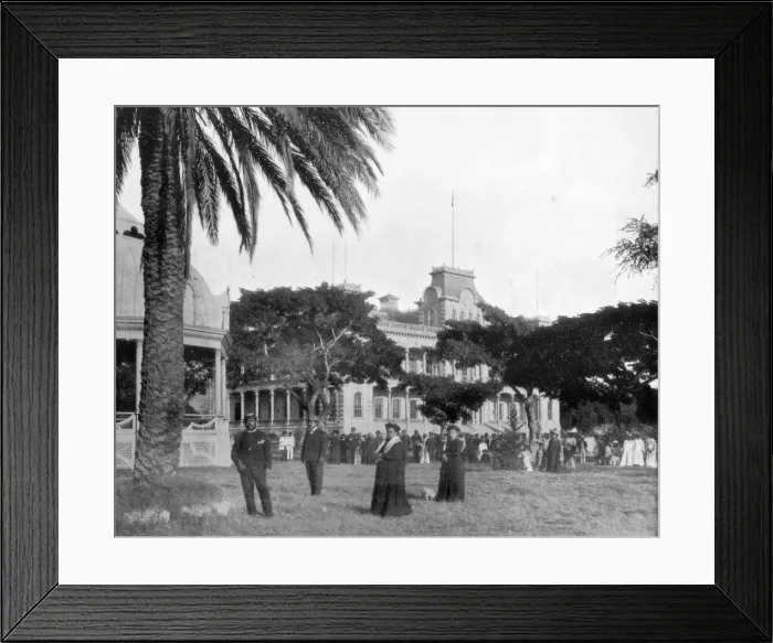 Framed Print : Royal Palace, Honolulu, Sandwich Islands, late 19th century. Artist: John L Stoddard Framed Print : Royal Palace, Honolulu, Sandwich Islands, late 19th century. Artist: John L Stoddard