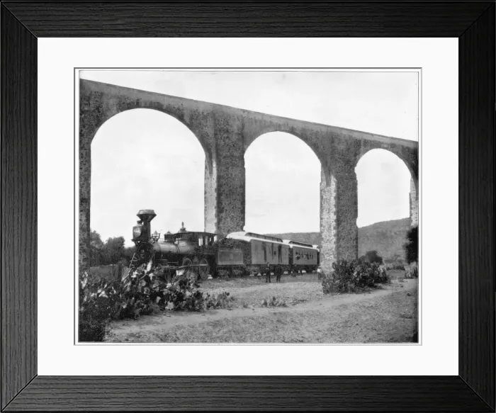 Framed Print : Aqueduct near Queretaro, Mexico, late 19th century. Artist: John L Stoddard Framed Print : Aqueduct near Queretaro, Mexico, late 19th century. Artist: John L Stoddard