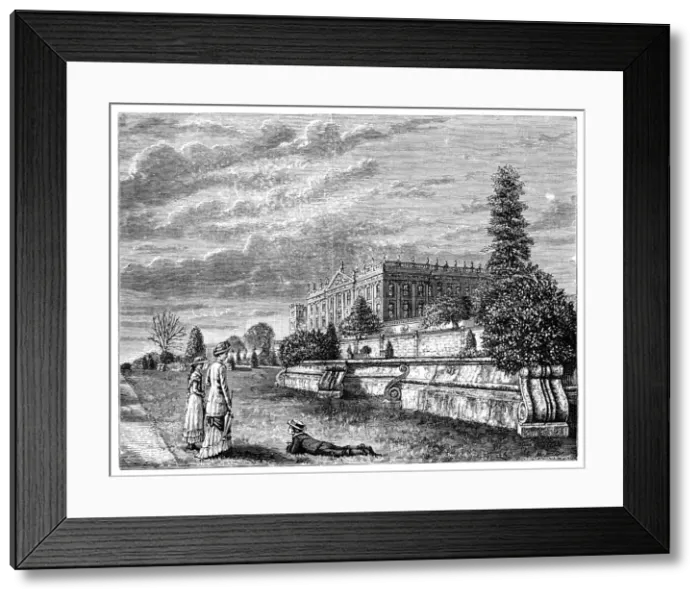 Framed Print : Chatsworth House from the South West, 1900 Framed Print : Chatsworth House from the South West, 1900