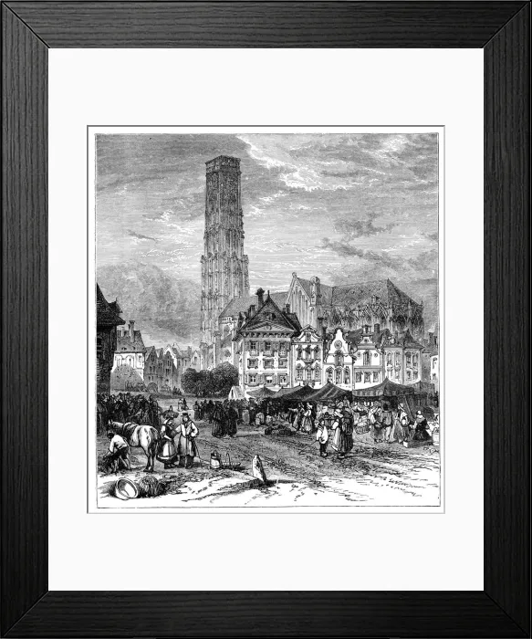 Framed Print : View in Mechelen, Belgium, 1900 Framed Print : View in Mechelen, Belgium, 1900