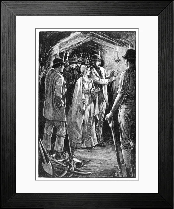 Framed Print : The Queen visiting a Cornish Iron Mine, c1840s, (1900) Framed Print : The Queen visiting a Cornish Iron Mine, c1840s, (1900)
