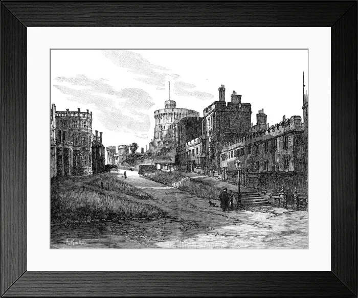 Framed Print : The Lower Ward, Windsor Castle, Berkshire, 1900. Artist: A Railton Framed Print : The Lower Ward, Windsor Castle, Berkshire, 1900. Artist: A Railton