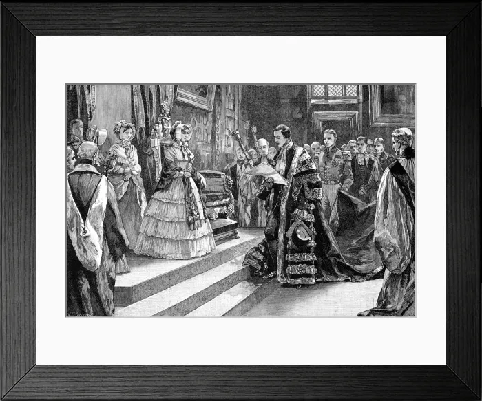 Framed Print : Presentation to the Queen, c1850s, (1900). Artist: William Heysham Overend Framed Print : Presentation to the Queen, c1850s, (1900). Artist: William Heysham Overend