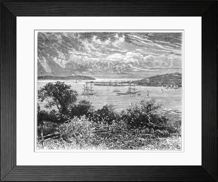 Framed Print : Falmouth Harbour, Cornwall, England, 1900 Framed Print : Falmouth Harbour, Cornwall, England, 1900