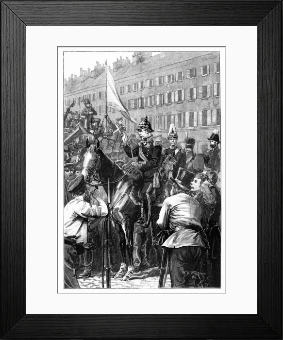 Framed Print : The King of Prussia Addressing the Berliners, 1848, (1900). Artist: William Barnes Wollen Framed Print : The King of Prussia Addressing the Berliners, 1848, (1900). Artist: William Barnes Wollen