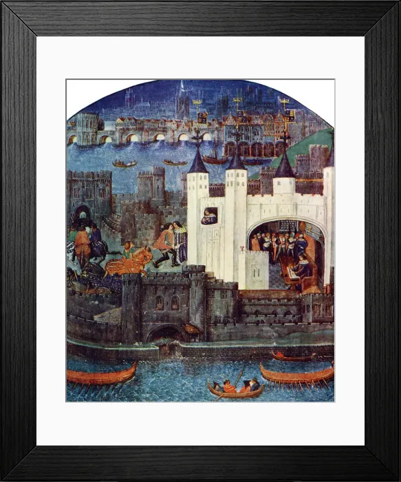 Framed Print : The Tower of London with London Bridge, c1500, (c1900-1920) Framed Print : The Tower of London with London Bridge, c1500, (c1900-1920)