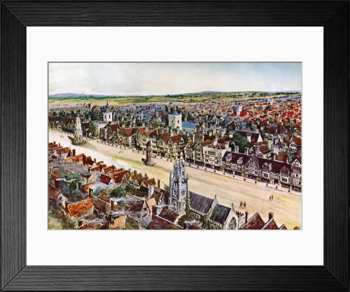 Framed Print : Old Cheapside, about 1580, (c1900-1920) Framed Print : Old Cheapside, about 1580, (c1900-1920)