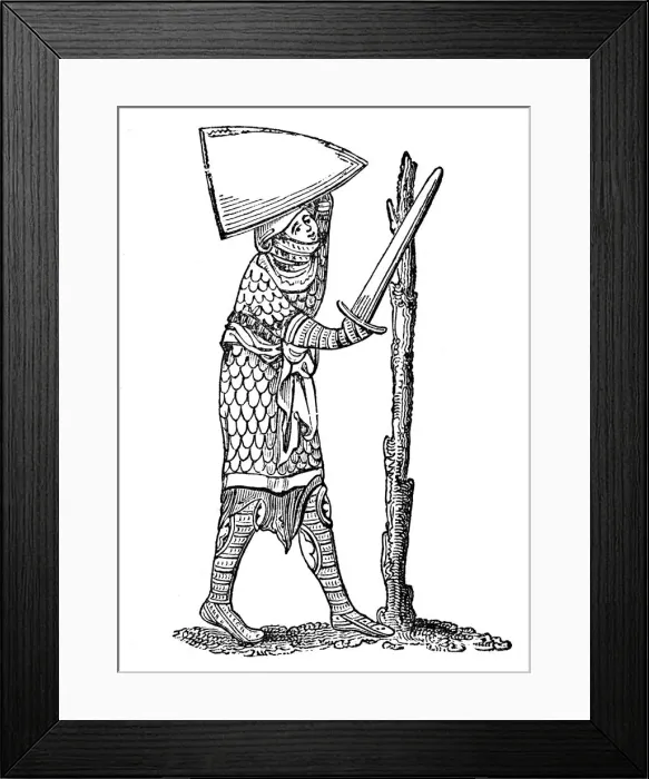 Framed Print : The Pel Quintain, 14th century, (1883) Framed Print : The Pel Quintain, 14th century, (1883)