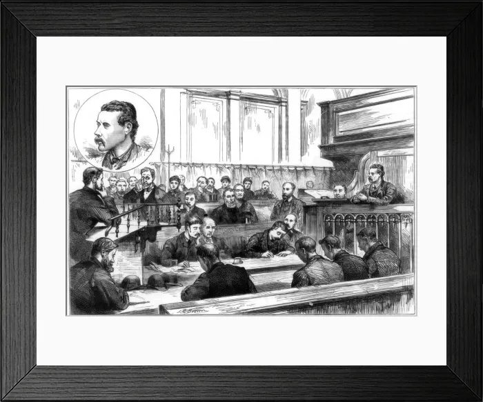 Framed Print : Examination of John F Egan at Birmingham police court, the dynamite plot, 1884 Framed Print : Examination of John F Egan at Birmingham police court, the dynamite plot, 1884
